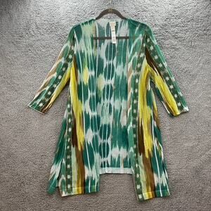 Chico's Size 2 Kimono Lightweight Breezy Long Sleeves Open Front Casual Coverup